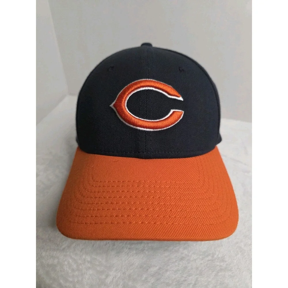 Chicago Bears NFL Hat‎ Cap New Era 39Thirty Navy Stretch Fit S/M Embroidered